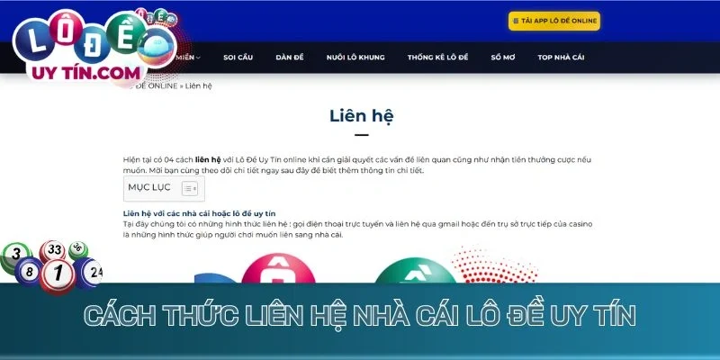 Cách thức liên hệ nhà cái lô đề uy tín
