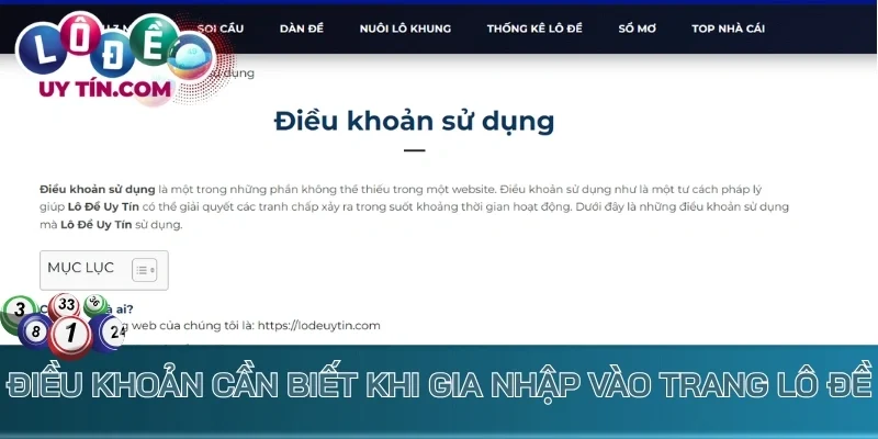 Điều khoản cần biết khi gia nhập vào trang lô đề